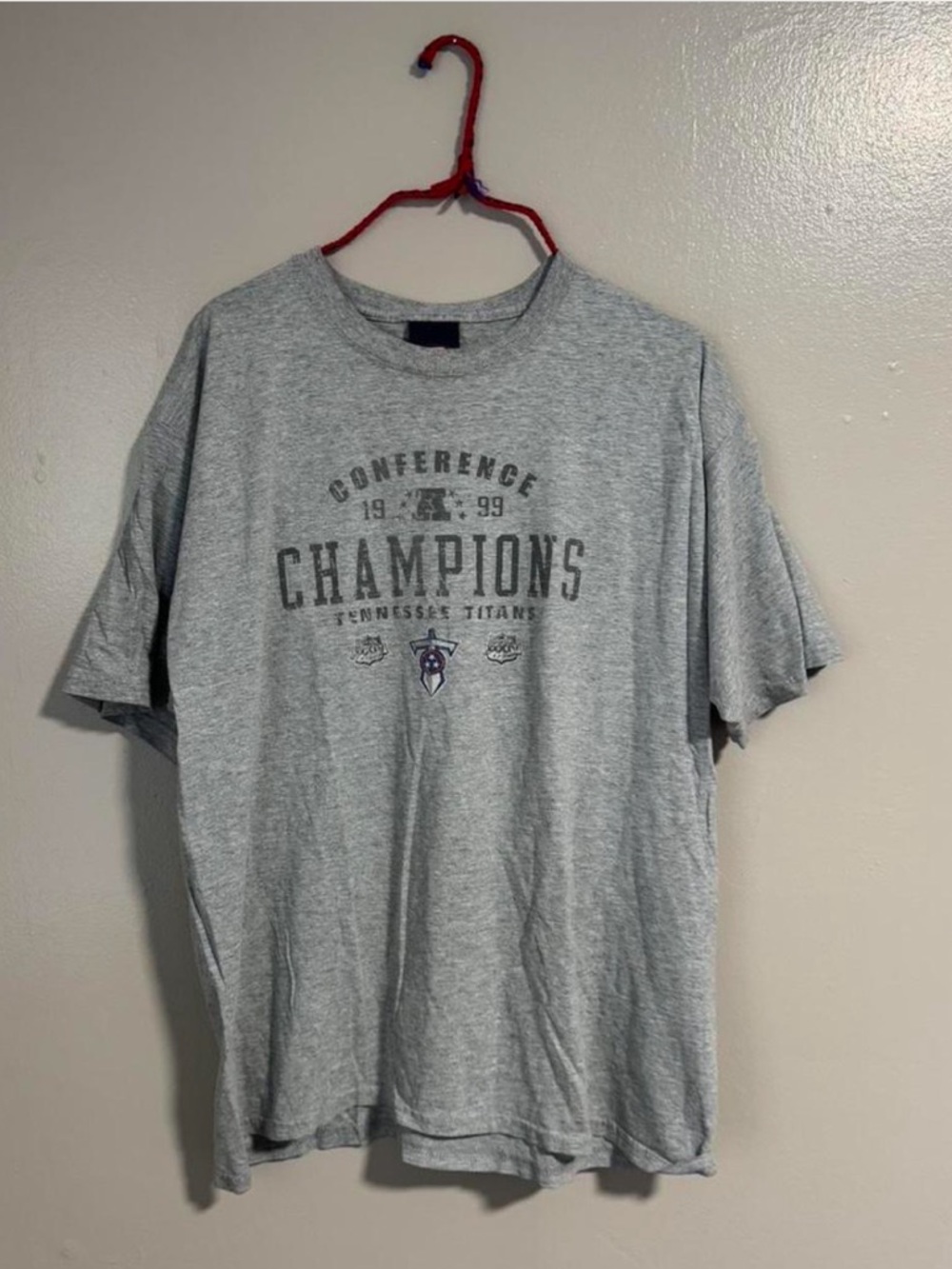 Vintage Pro Player Gray Tennessee Titans Champions Graphic Tee Men’s Large